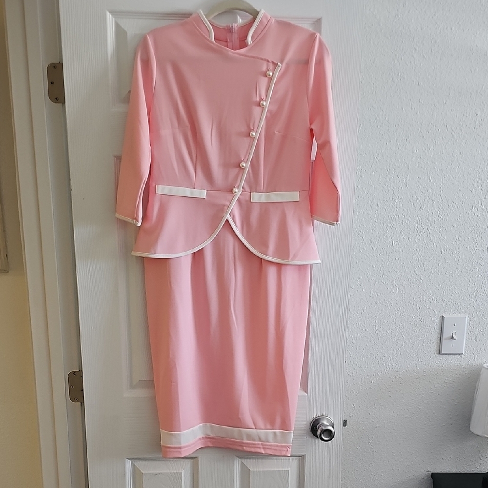 NWOT Pink Midi Pencil Dress for Cocktail Events - Picture 2 of 5